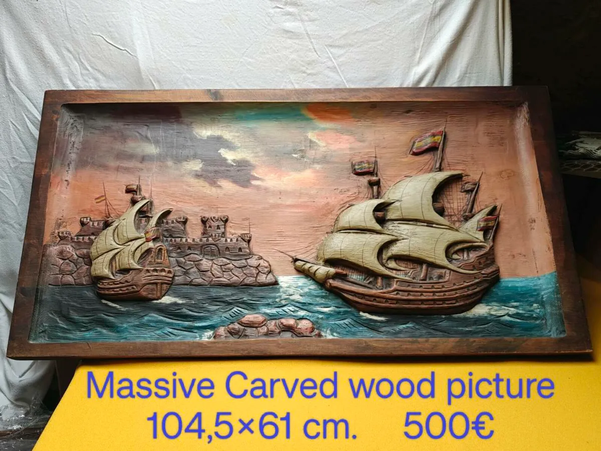 Carved wood picture, wall decoration