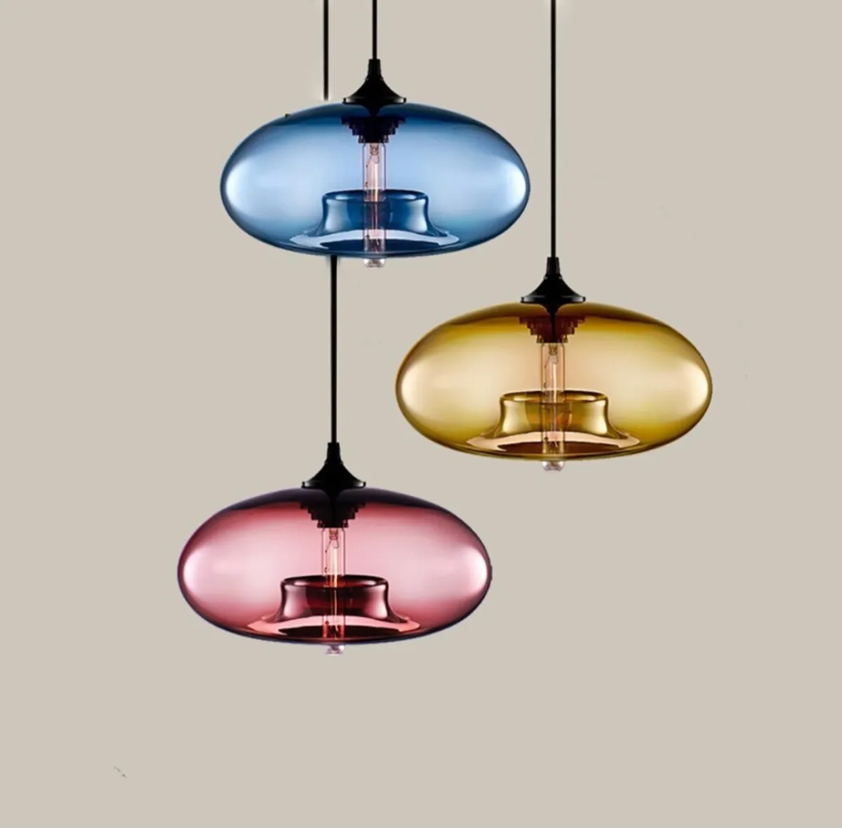 Colour glass pendant lamp - Image 1