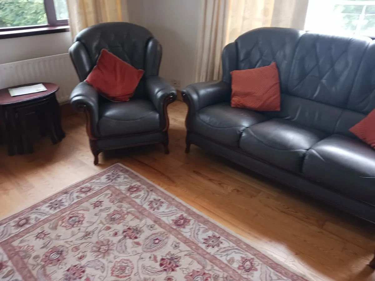 Leather 3 Piece Sitting Room Suite - Image 1