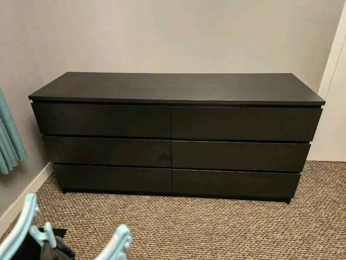 Black 6 drawer unit