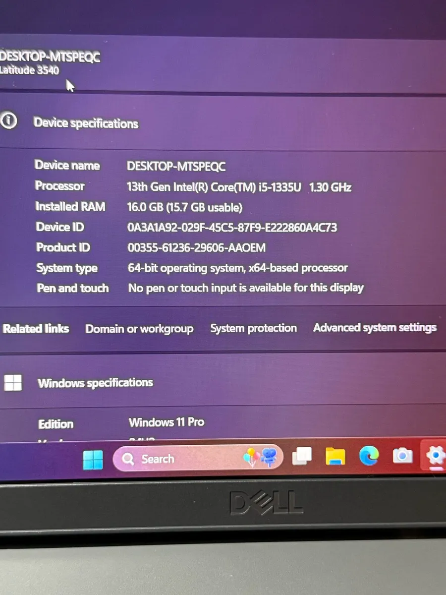 Dell laptop i5 13th gen 16-512 win 11 pro - Image 4