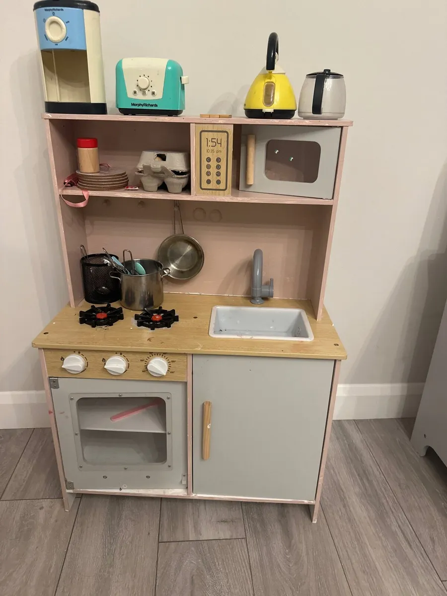 Kids kitchen and study table with chair - Image 1