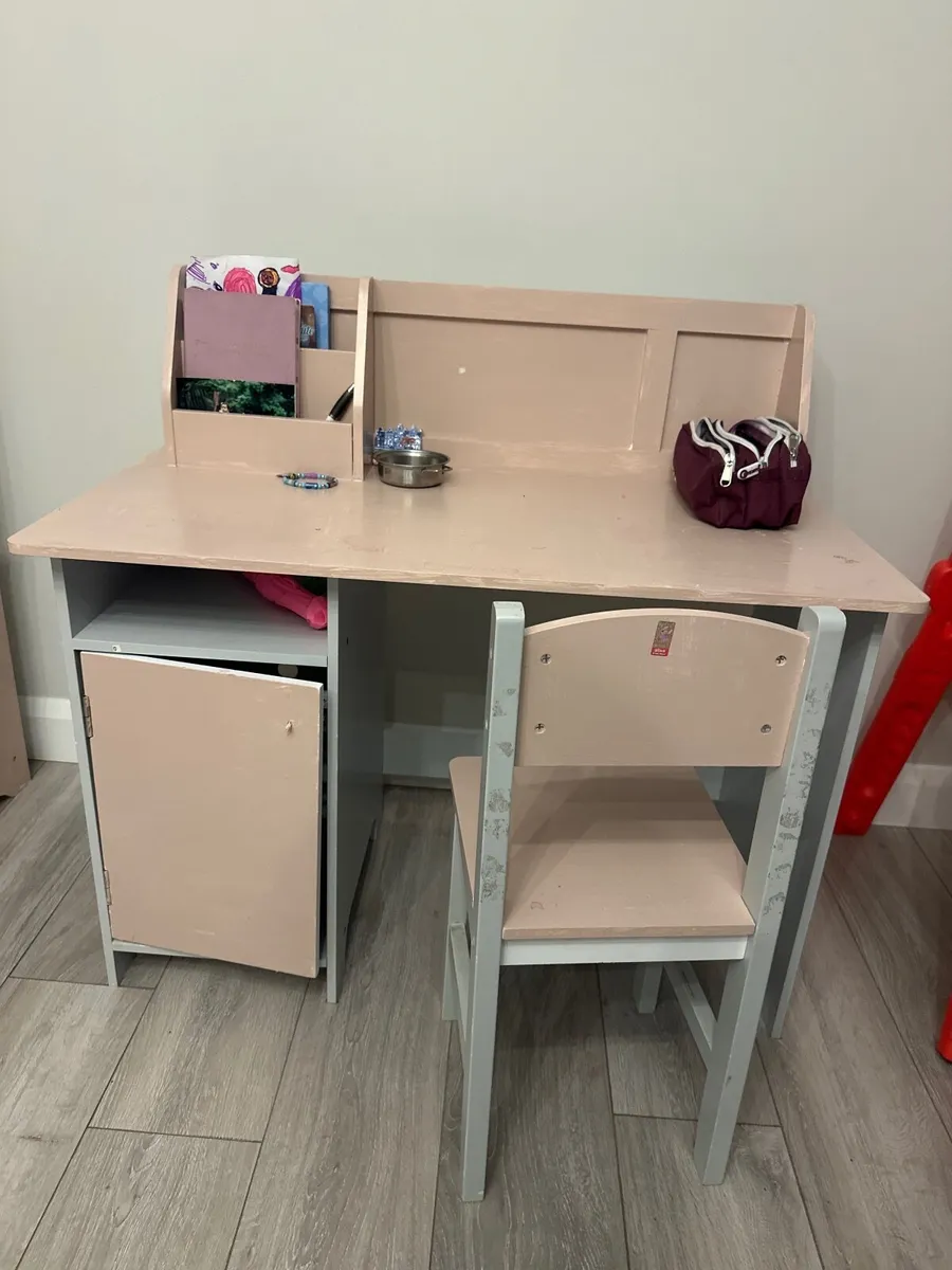 Kids kitchen and study table with chair - Image 2