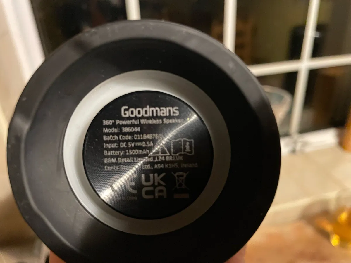 Goodmans Bluetooth speaker lights at side - Image 3