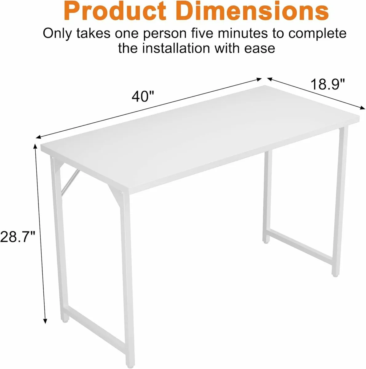 100x50cm Computer Home Office Desk Study White - Image 2