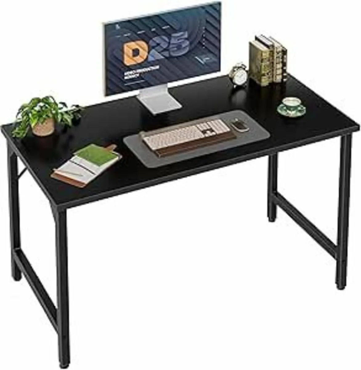 100 cm Computer Home Office Desk Study Black - Image 2
