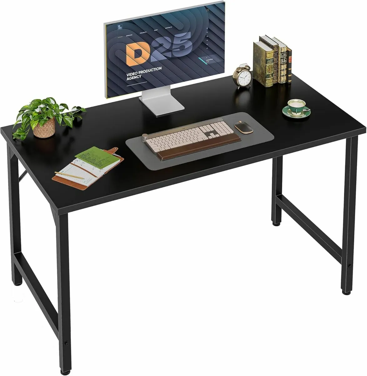 100 cm Computer Home Office Desk Study Black - Image 3