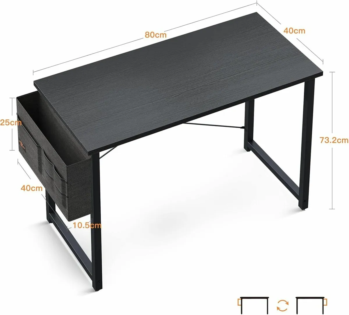 Computer Office Desk Storage Bag Black 80x40 cm - Image 1