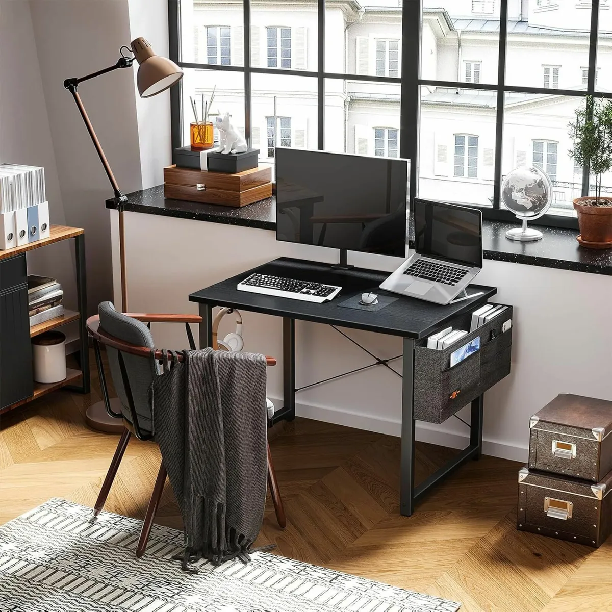 Computer Office Desk Storage Bag Black 80x40 cm - Image 3
