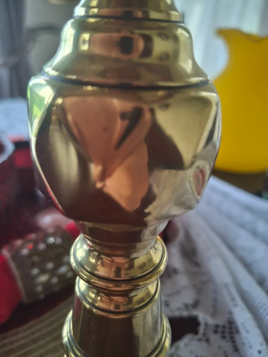 Beautiful Victorian 1900's Tall solid brass candle - Image 1
