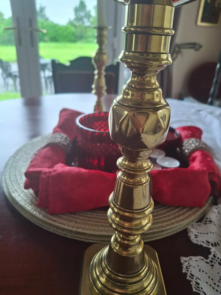 Beautiful Victorian 1900's Tall solid brass candle - Image 3