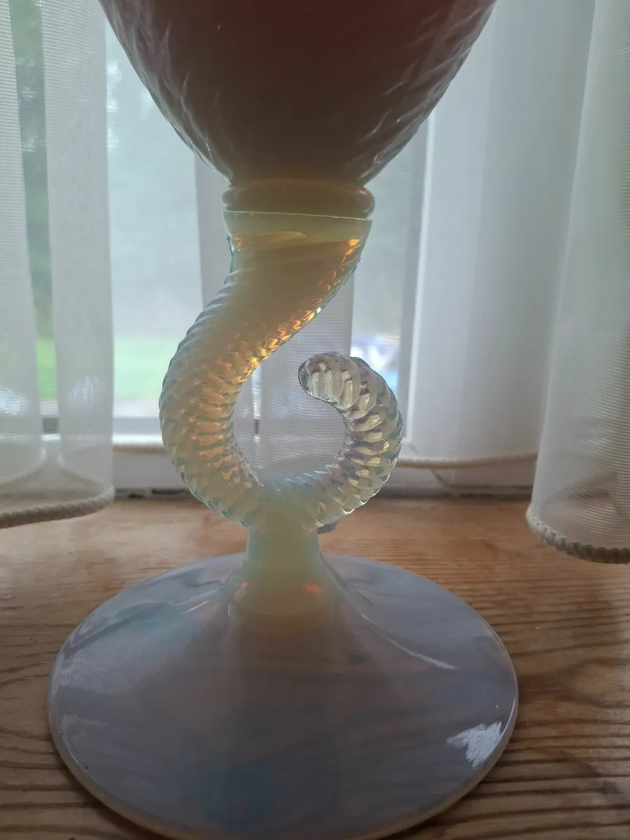 Mermaids tail orange milk glass art 1800's - Image 1