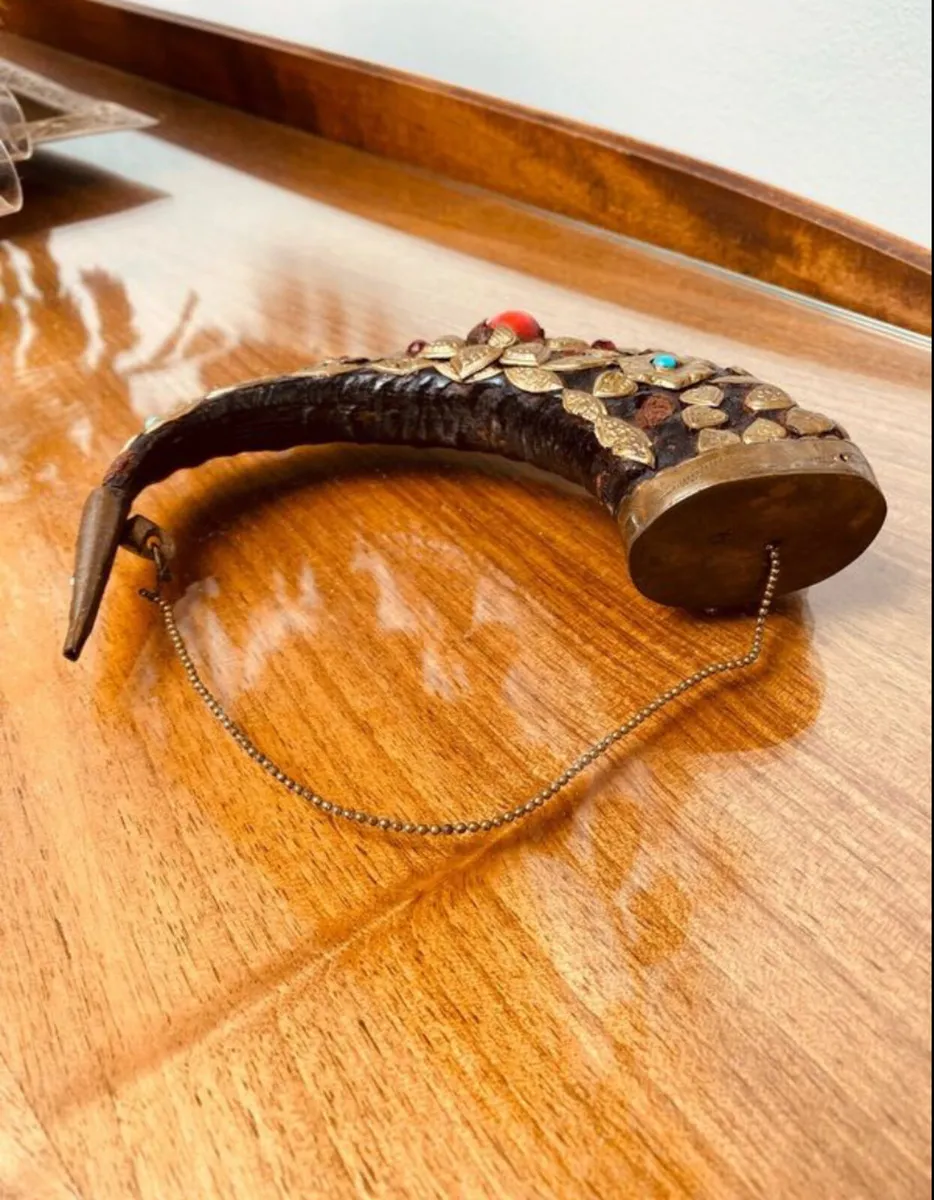 Vintage Tibetan Drinking Horn - Image 2
