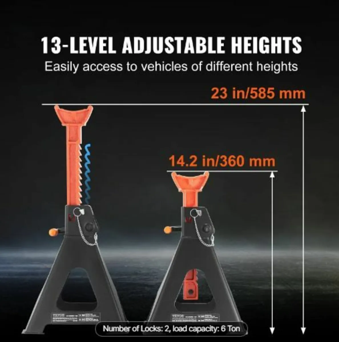 ack Stands, 6 Ton (13,000 lbs) Capacity - Image 2