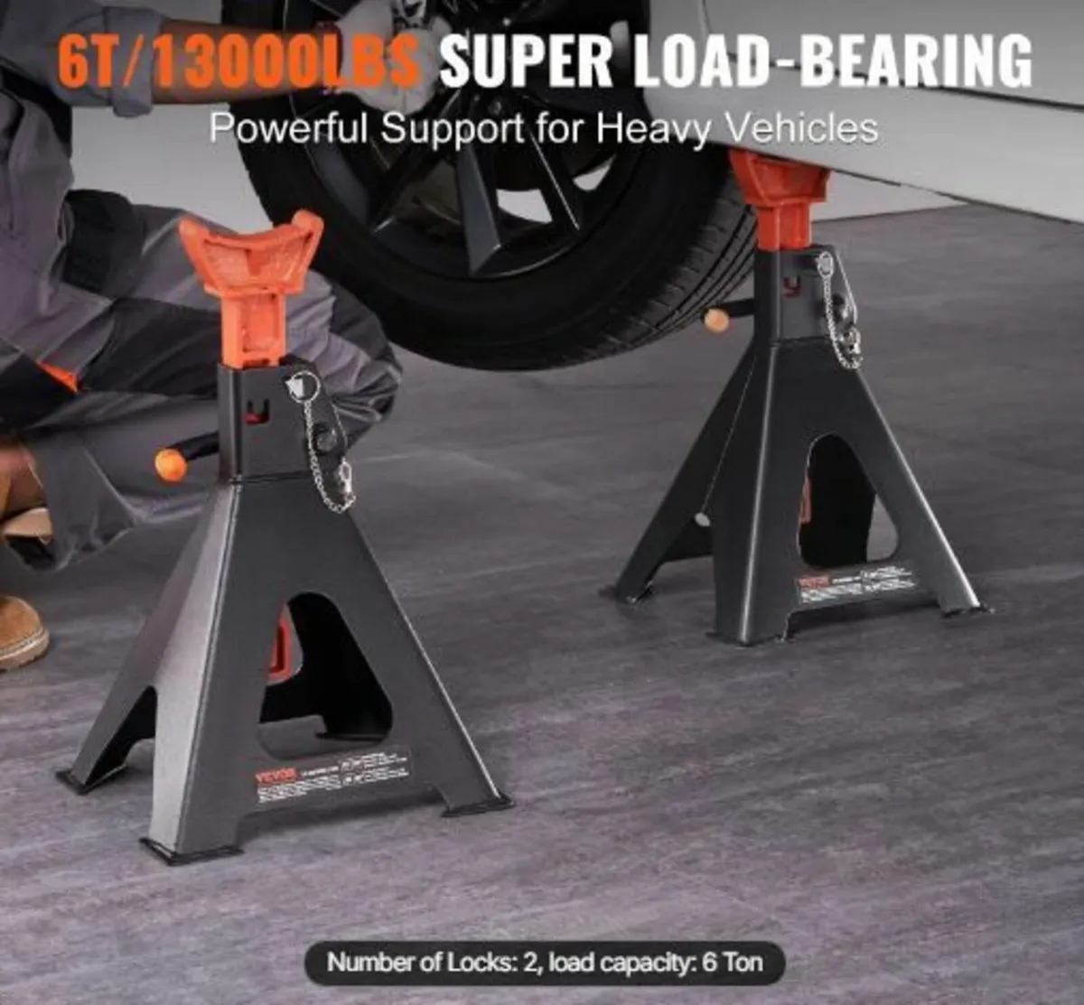 ack Stands, 6 Ton (13,000 lbs) Capacity - Image 3