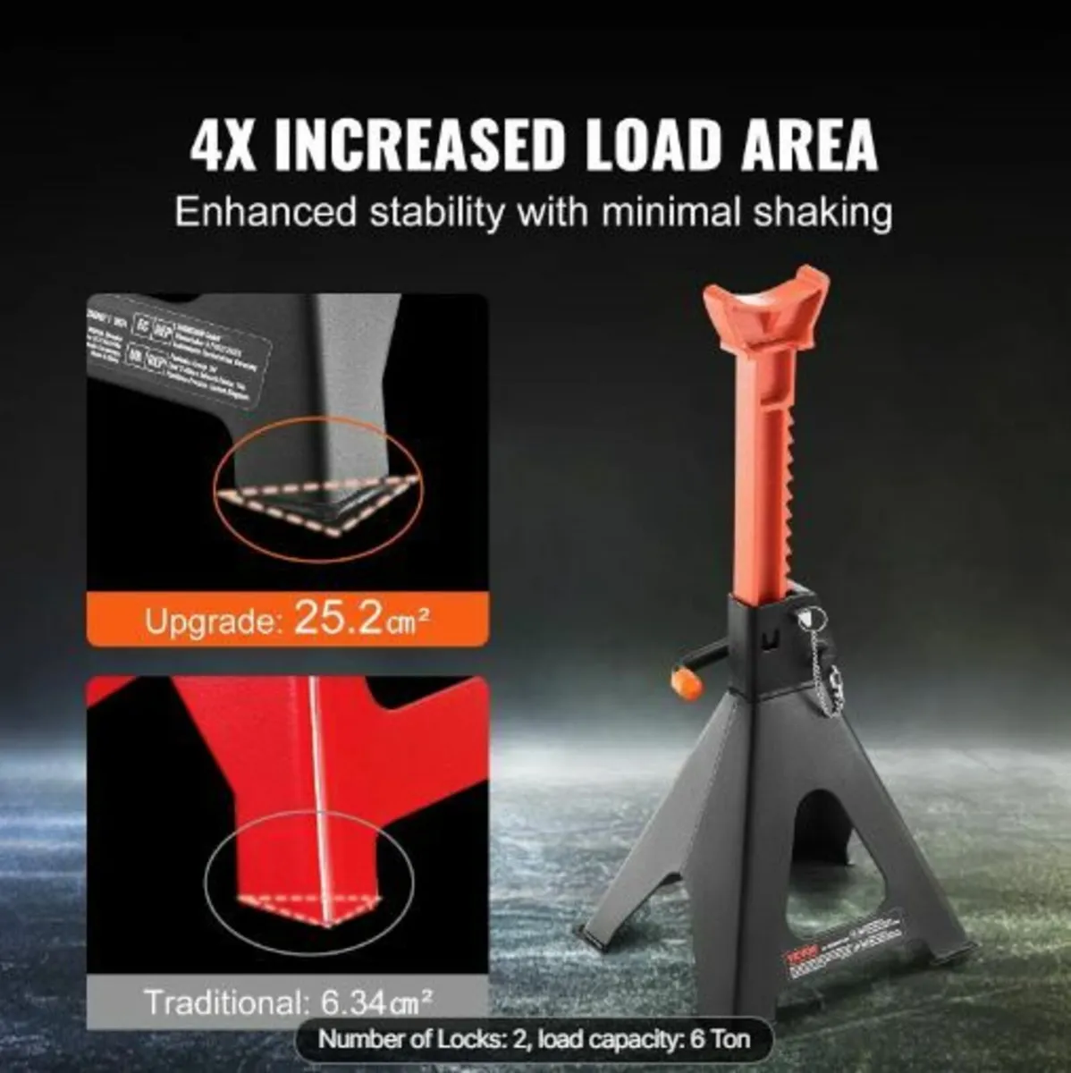 ack Stands, 6 Ton (13,000 lbs) Capacity - Image 4