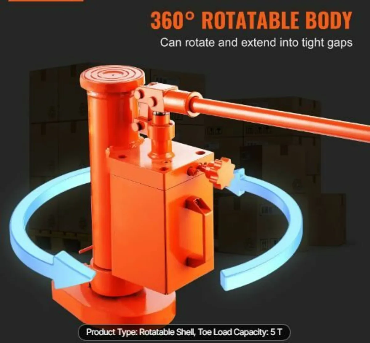 Hydraulic Machine Toe Jack Lift 360° Rotatable - Image 2
