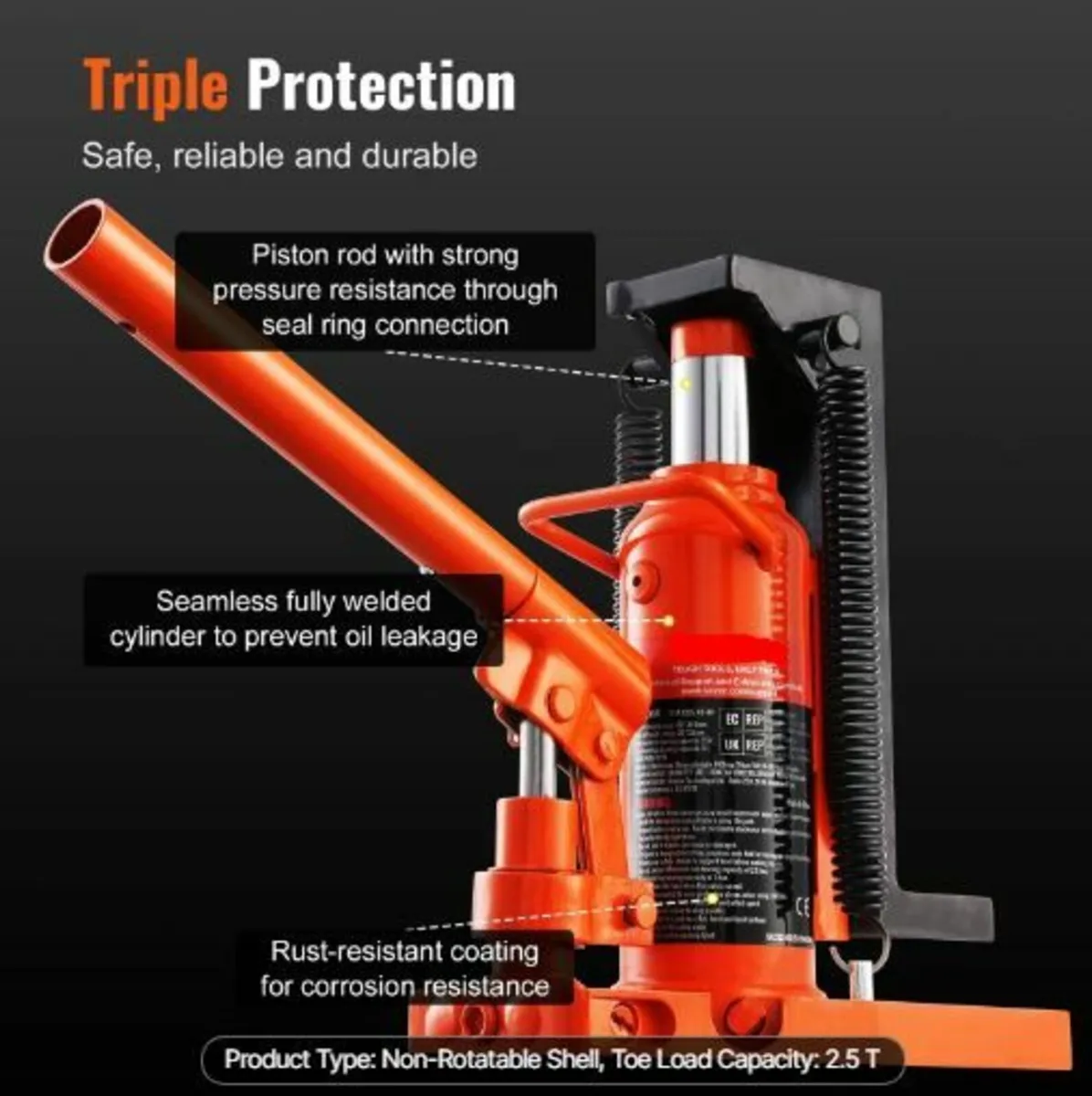 Hydraulic Toe Jack, 2.5 Ton On Toe Toe Jack - Image 4
