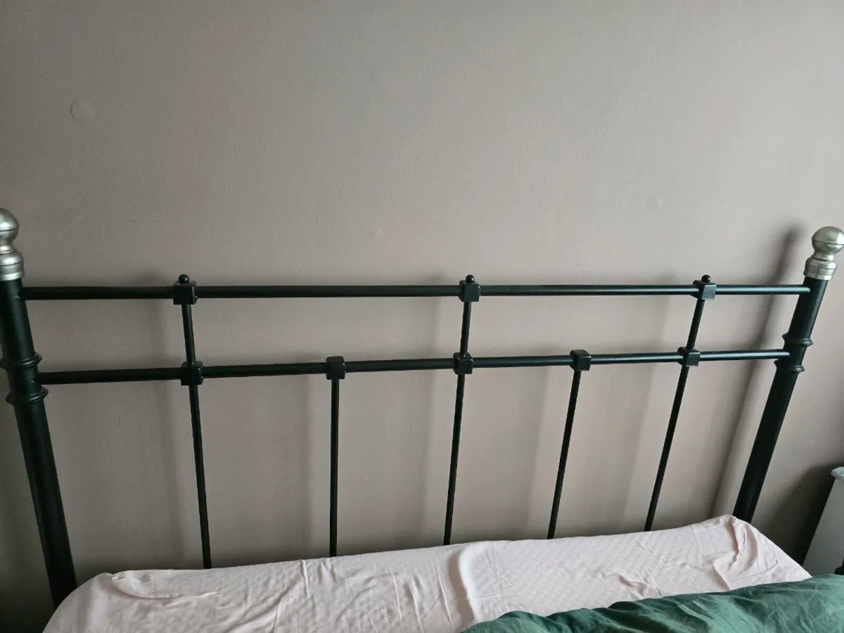 Black double bed frame - Image 1