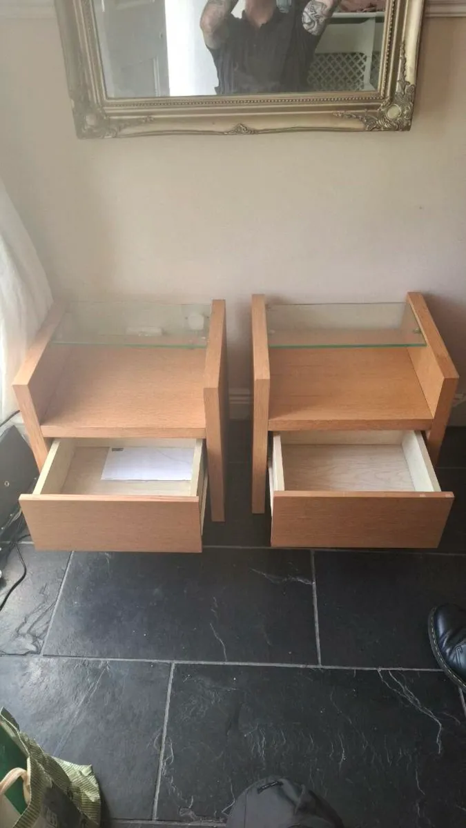 2 swivel bar stools. Wardrobe  and bedside lockers - Image 2