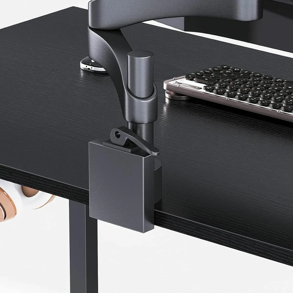 Computer Office Desk 100x48cm Storage Black - Image 2