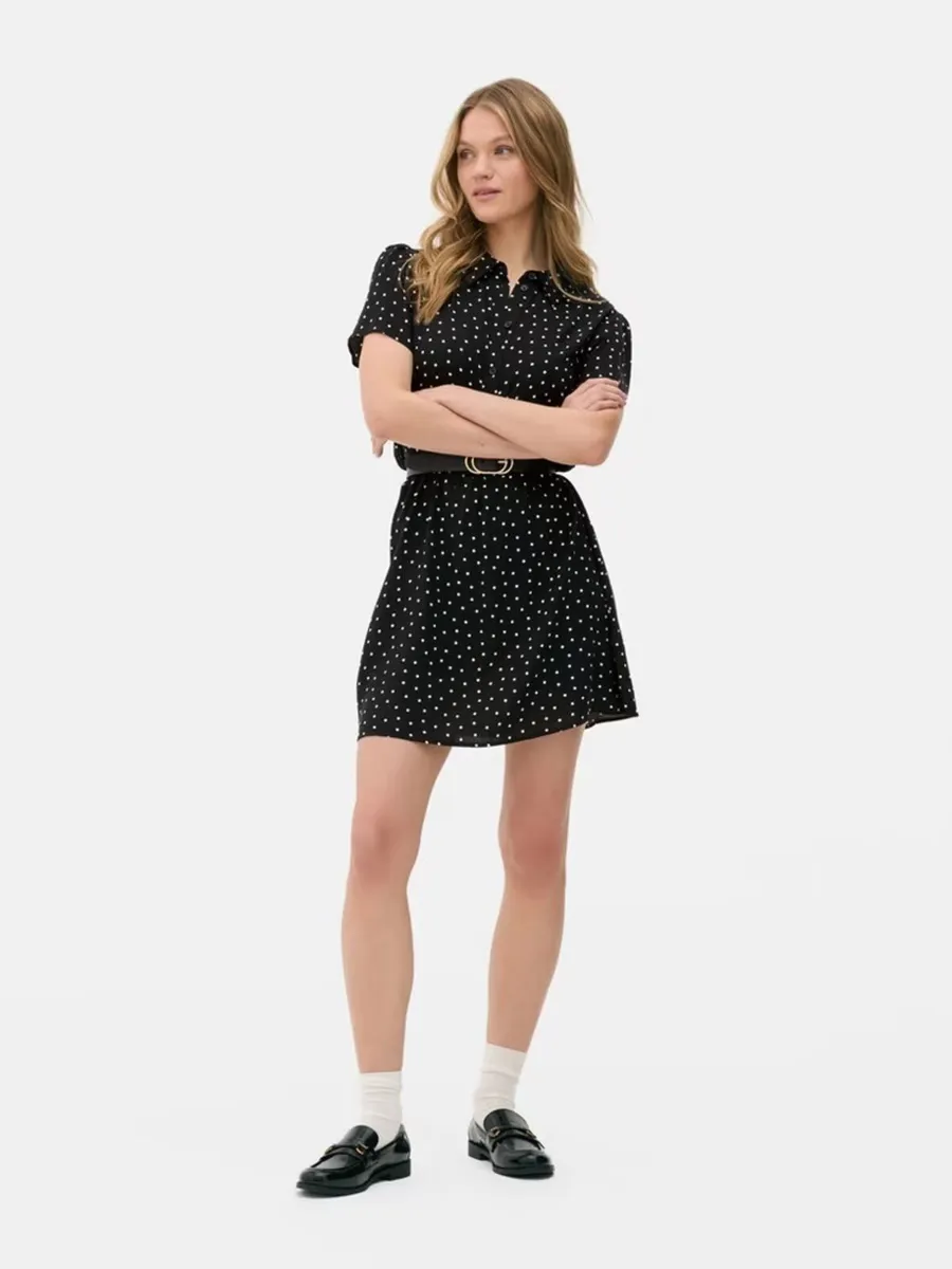 BNWT Ladies Polka Dot Shirt Dress: Size 14 - Image 1