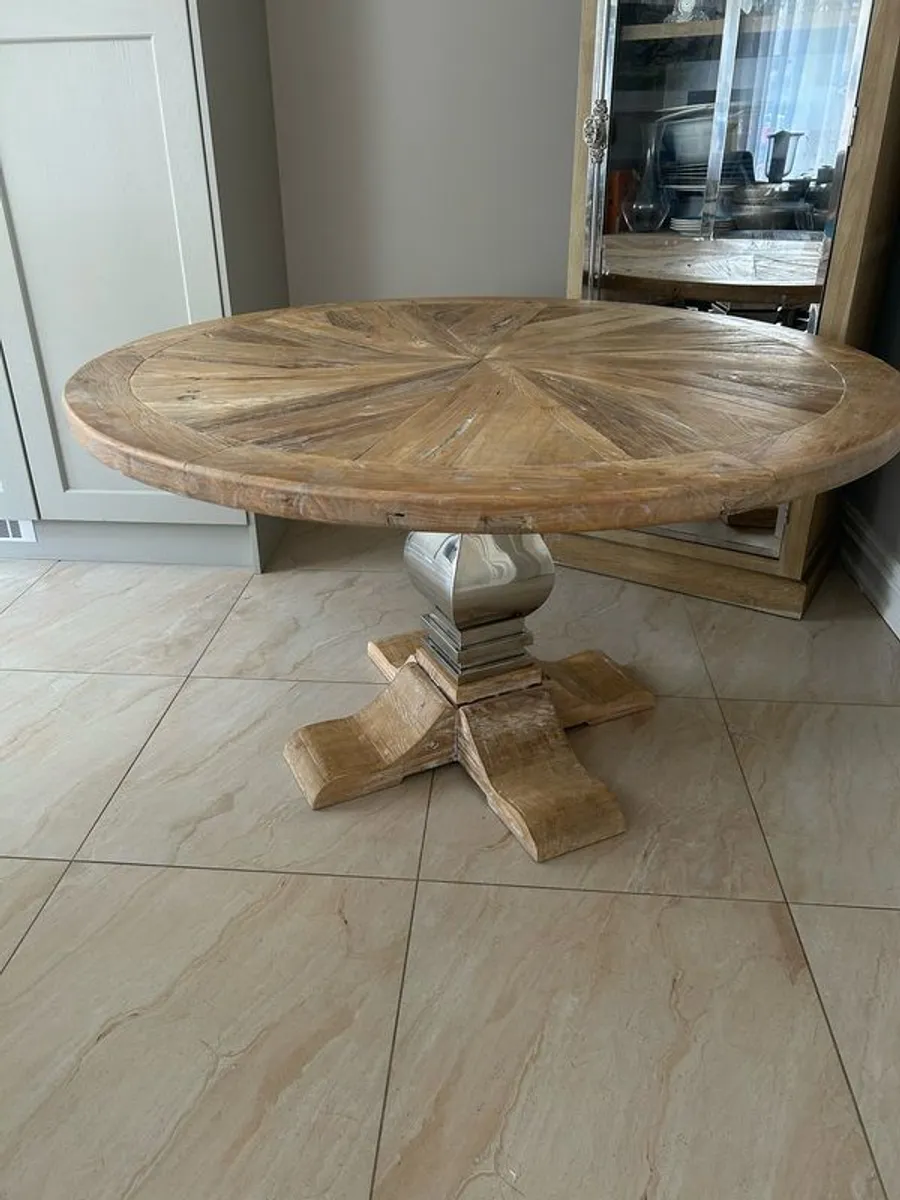 Solid wood round table for sale - Image 1