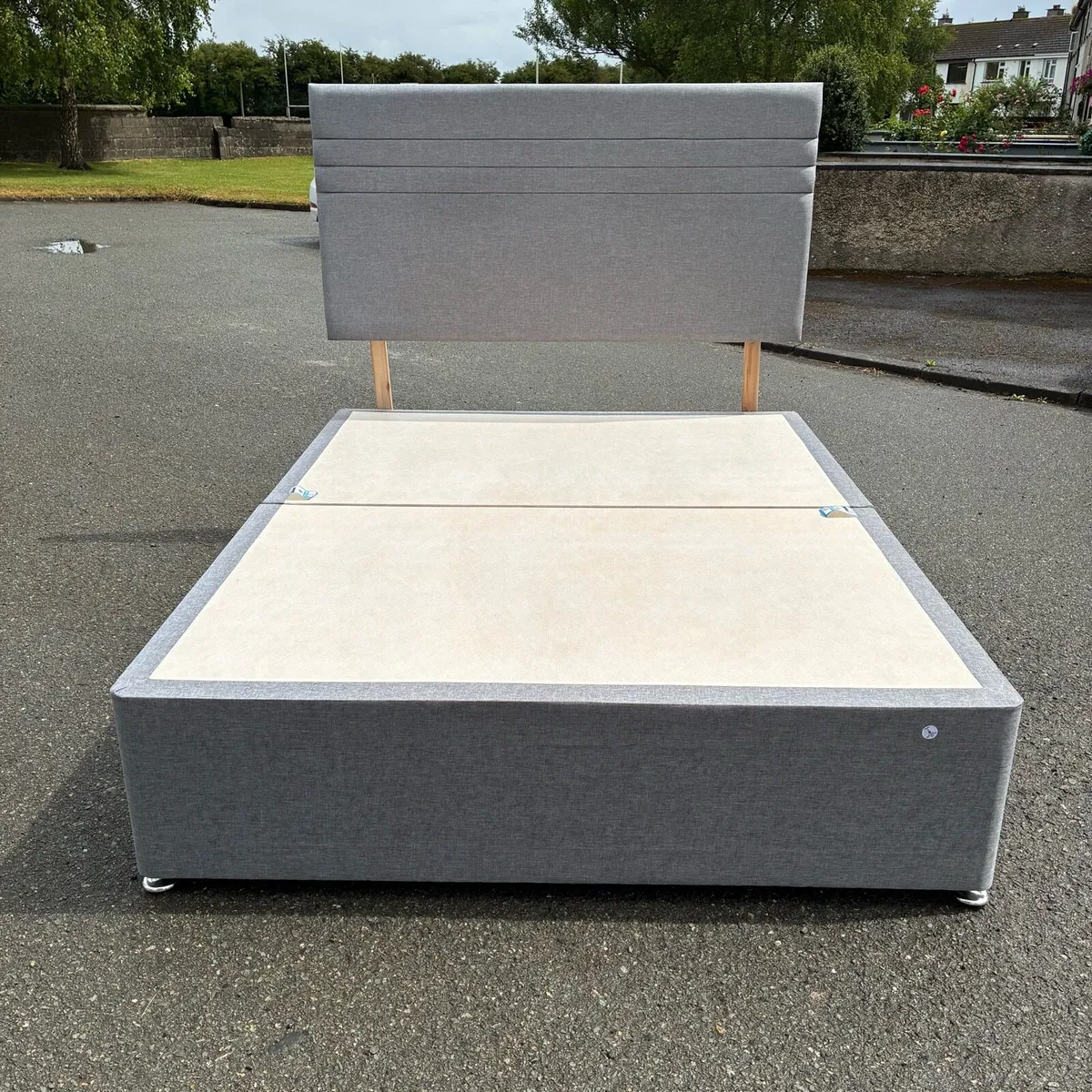 5ft King Grey Base & Headboard - Image 1