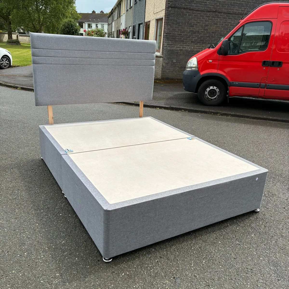 5ft King Grey Base & Headboard - Image 2