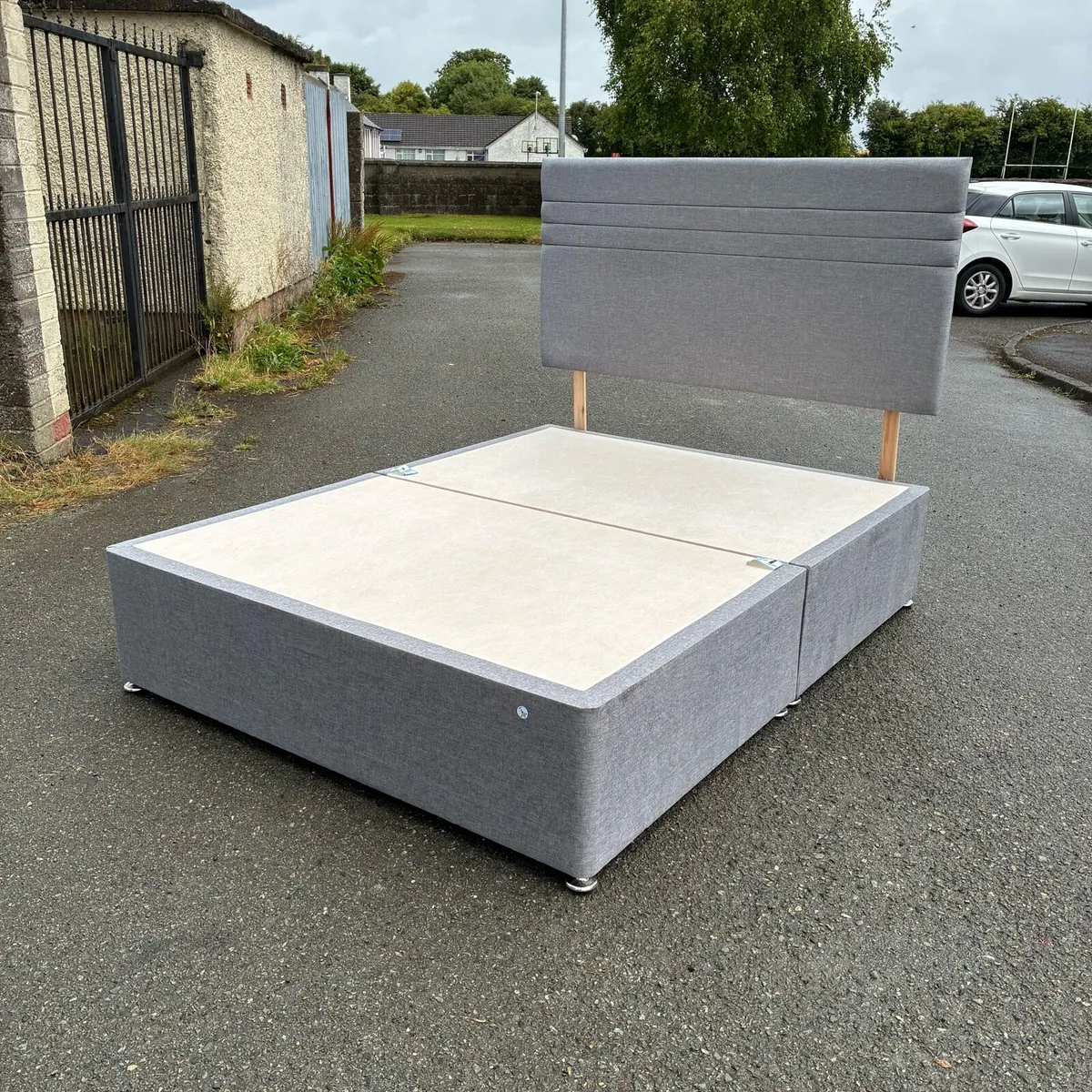 5ft King Grey Base & Headboard - Image 3