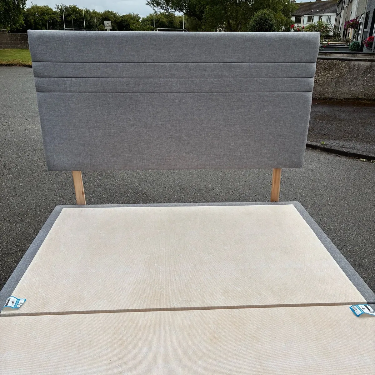 5ft King Grey Base & Headboard - Image 4