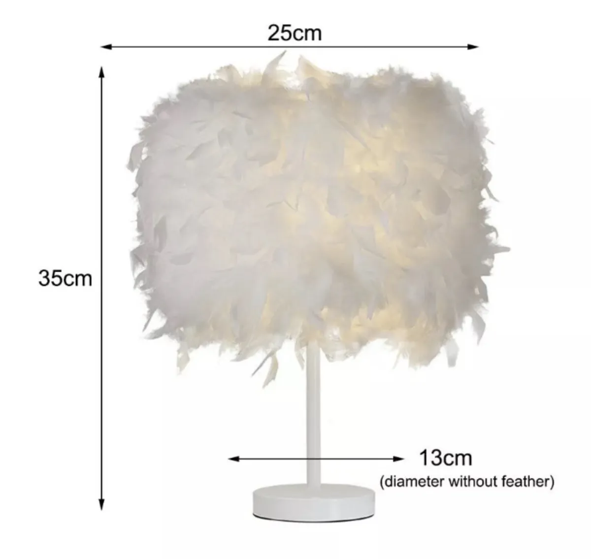 Feather Table Lamp Bedroom Bedside / Desk Lamp NEW - Image 4