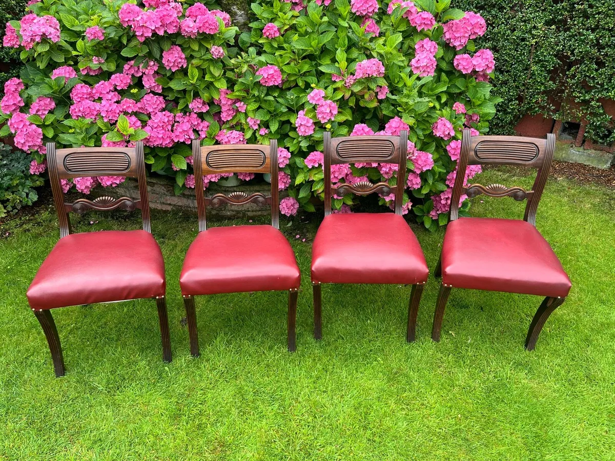 4 Beautiful Regency Dining Chairs - Image 1