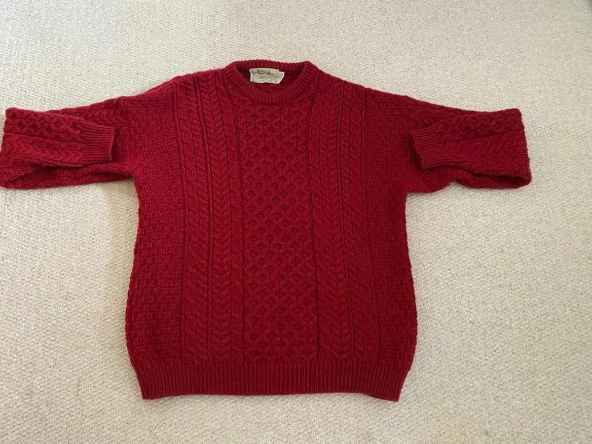 Mens woollen jumper Aran Sweater Market - Image 1