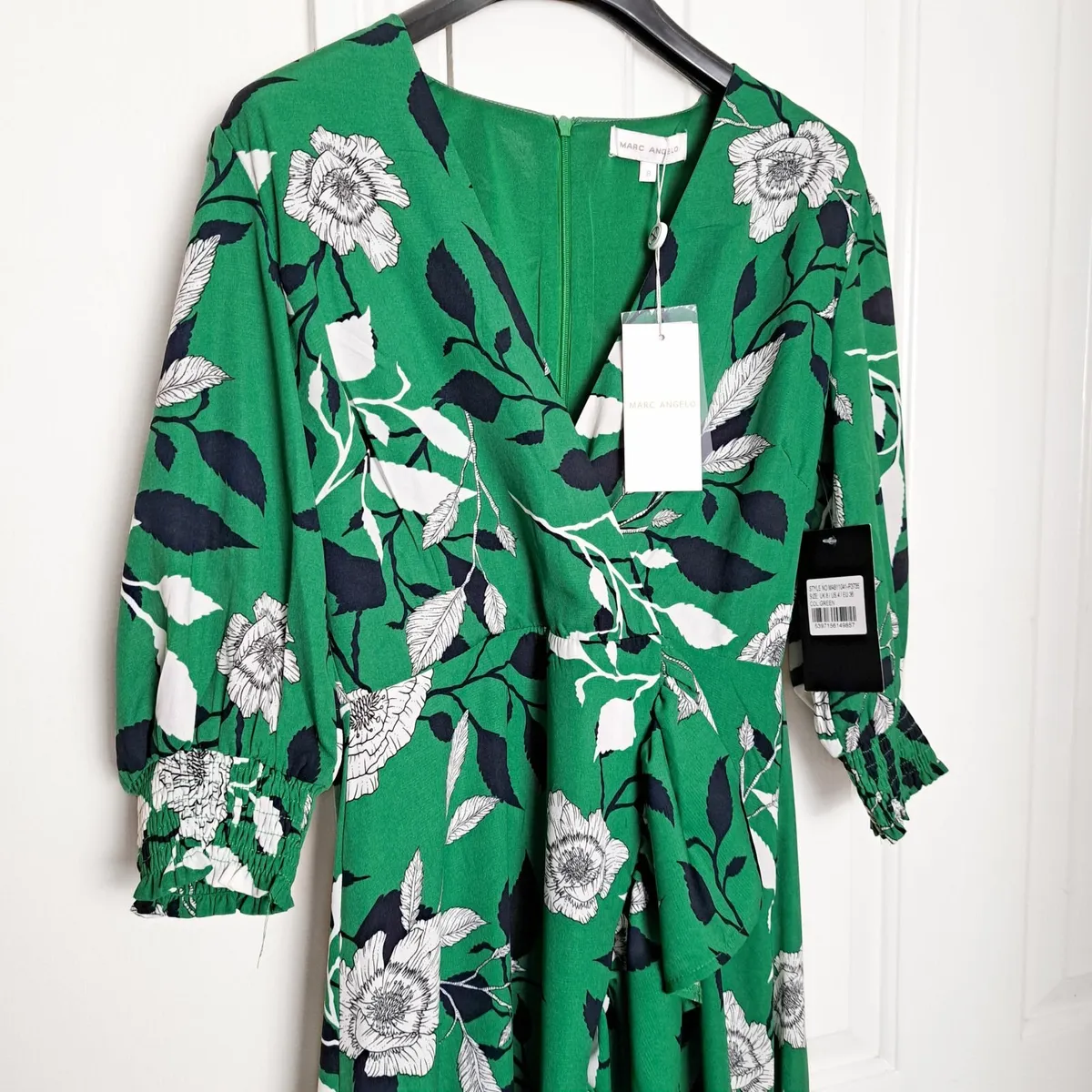 Marc Angelo Green Floral Midi Dress Summer 8UK - Image 2