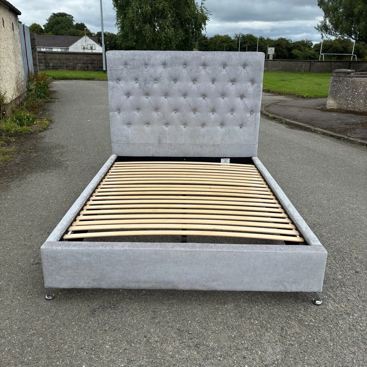 Grey Double Bed Frame - Image 1