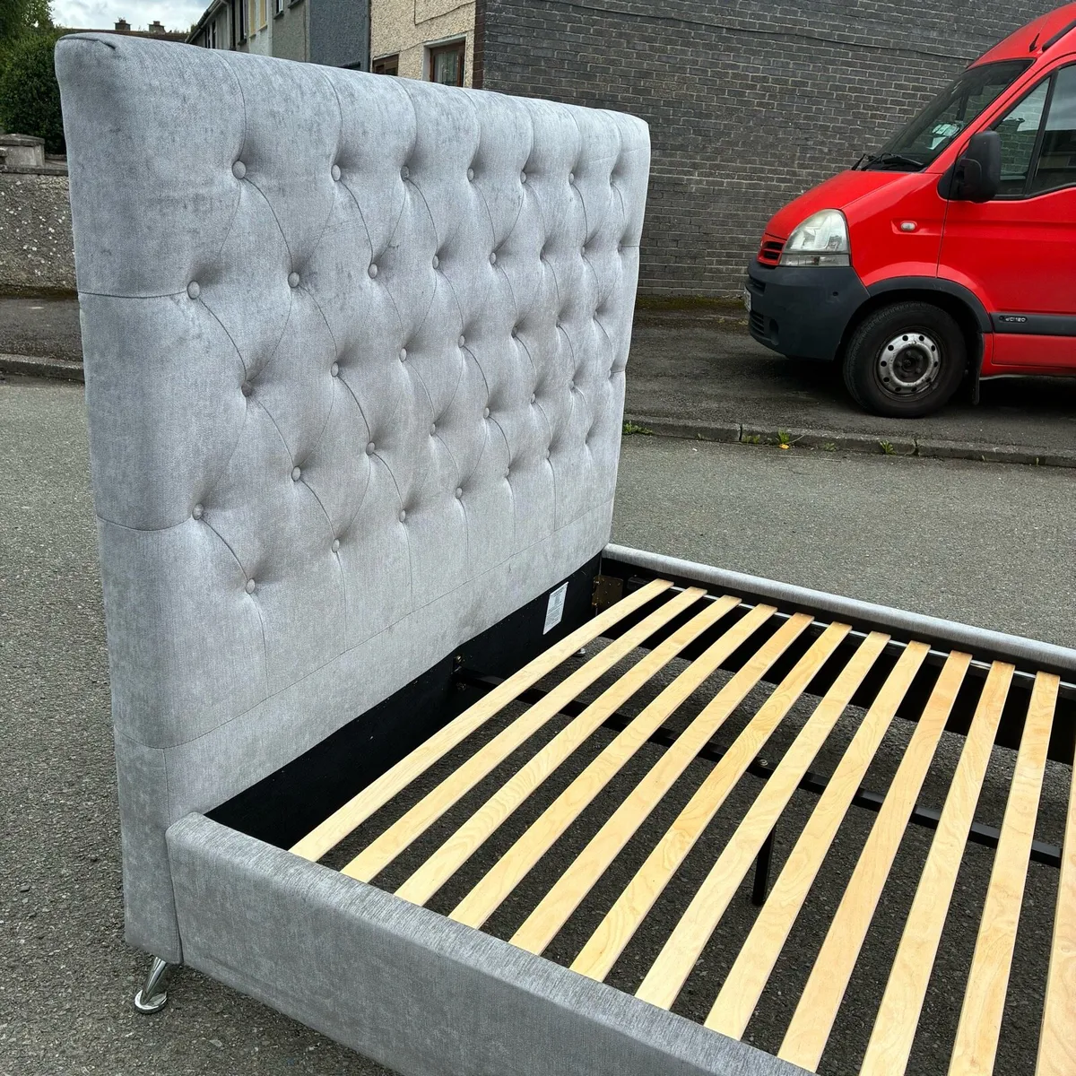 Grey Double Bed Frame - Image 3