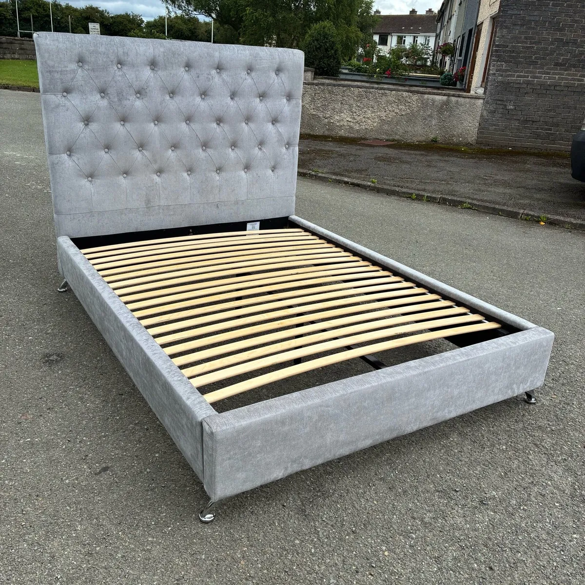 Grey Double Bed Frame - Image 4