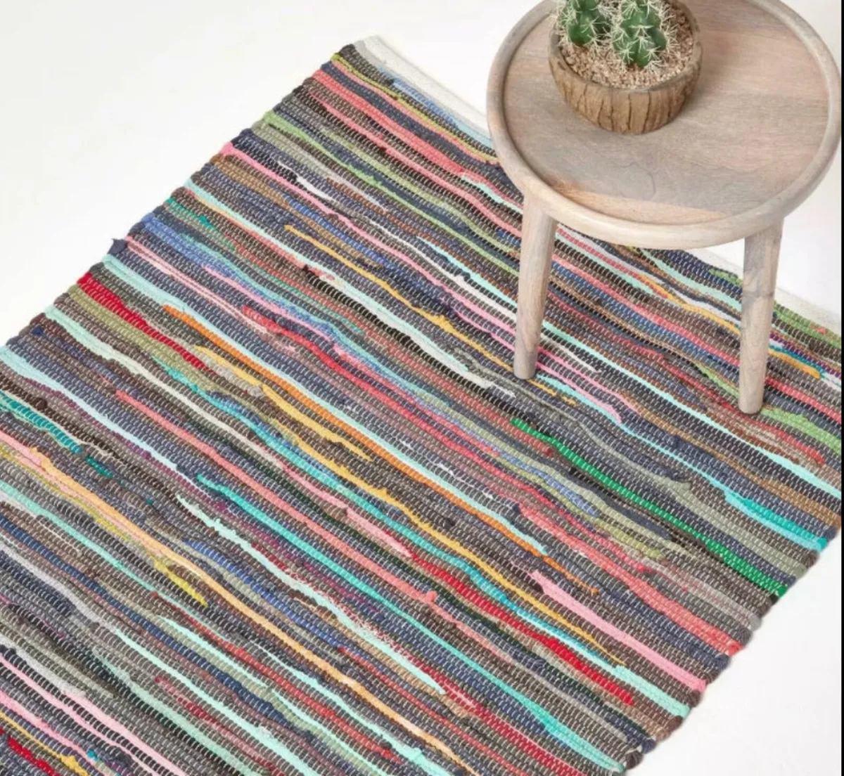 Handmade Indian Chindi Rag Rug 100% Recycled NEW - Image 1