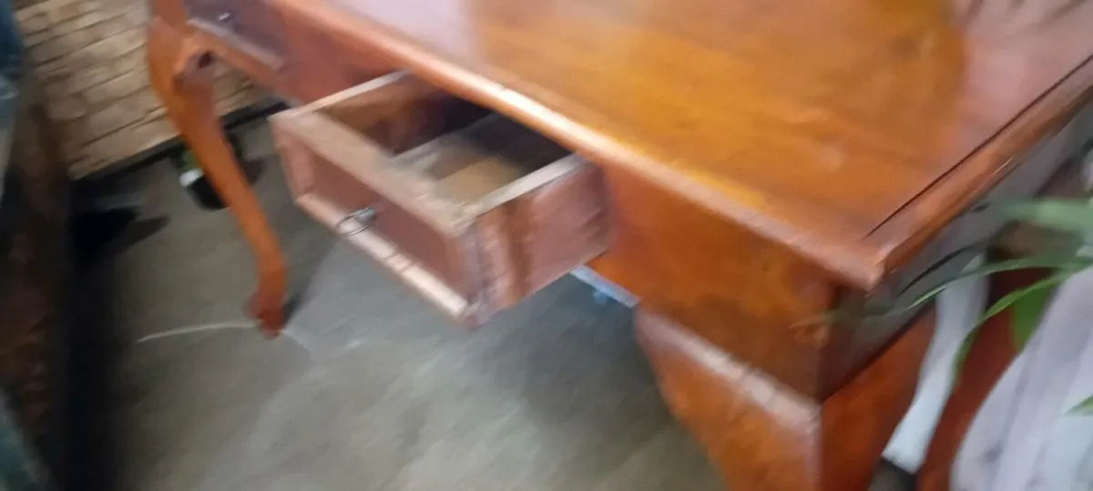 Large Hardwood Console Table - Image 3