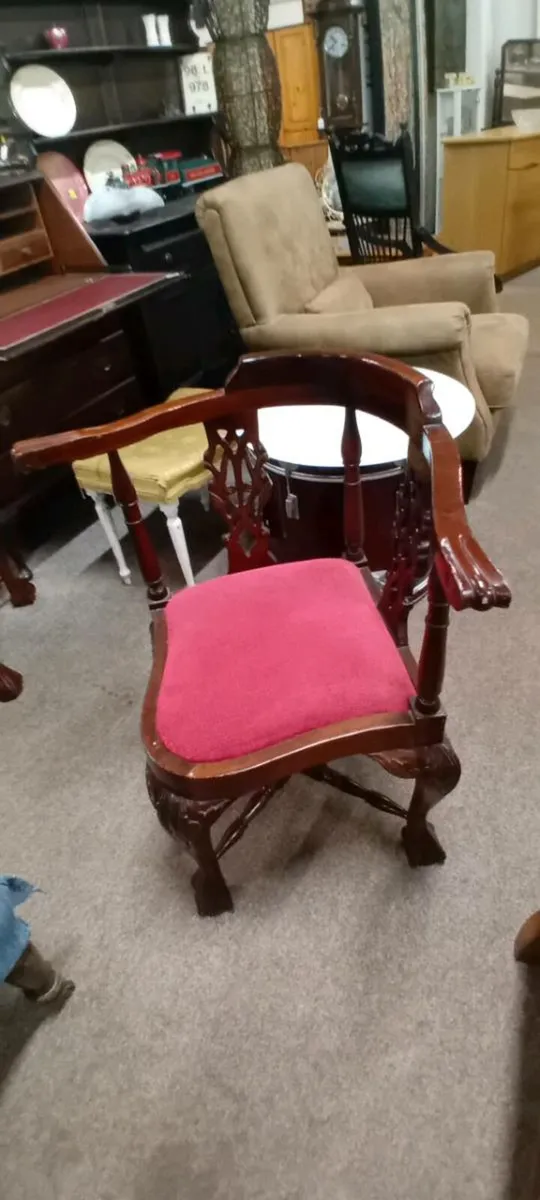 Carved Decorative Corner Chairs - Image 2