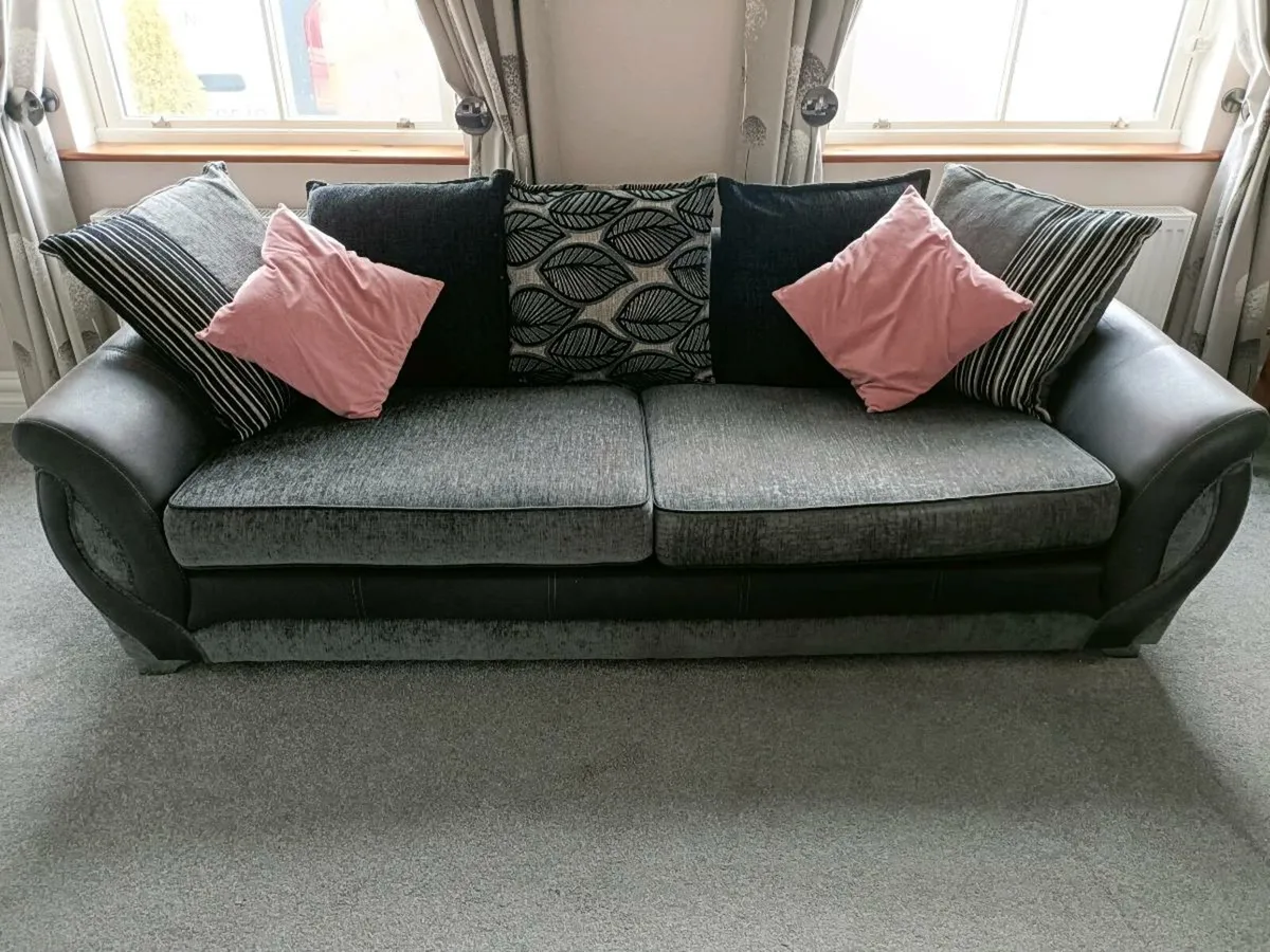 4 Seater and 3 Seater Sofa & footstool - Image 1