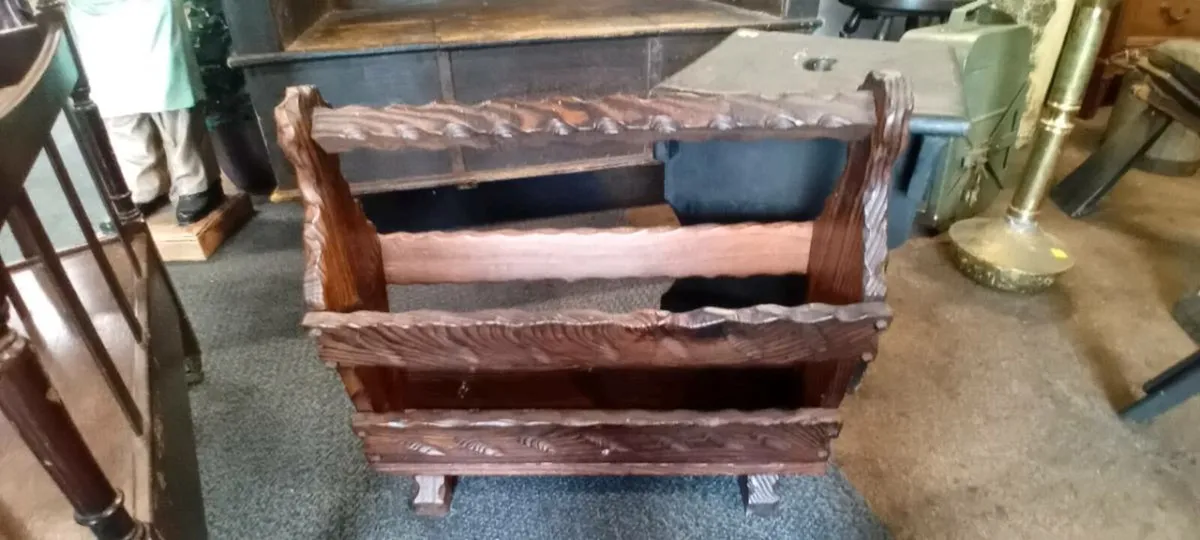 Vintage Wooden Magazine Rack