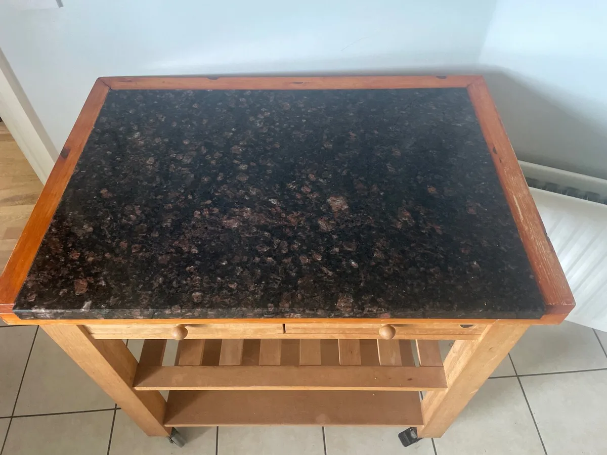 Kitchen prep table with granite top - Image 2