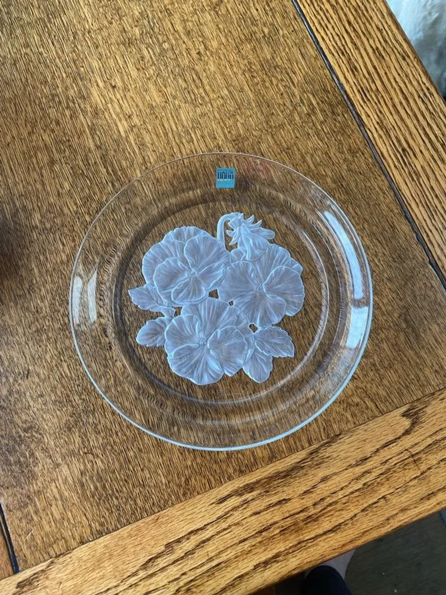Hoya Frosted Lead Crystal plate. - Image 1