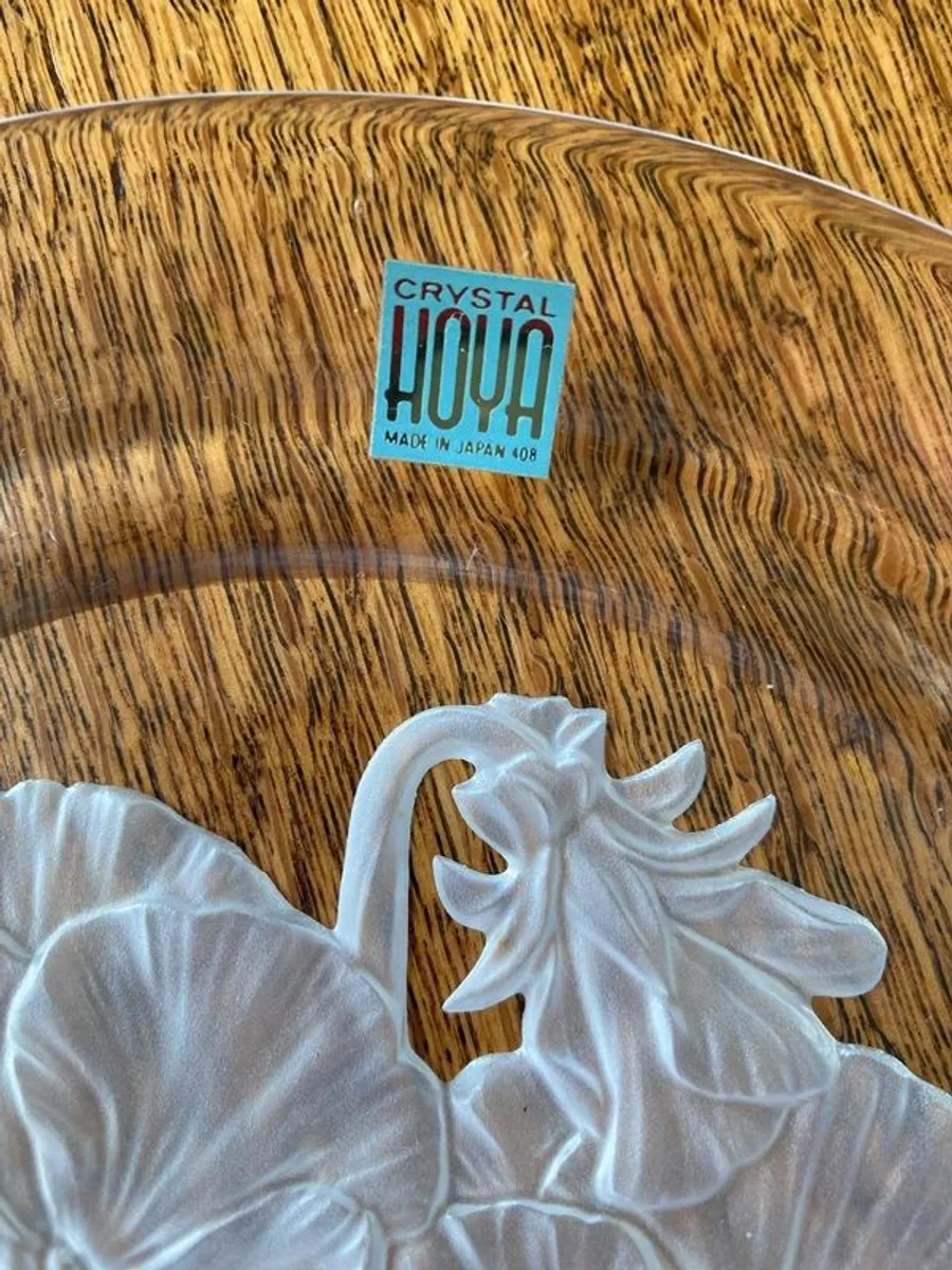 Hoya Frosted Lead Crystal plate. - Image 2