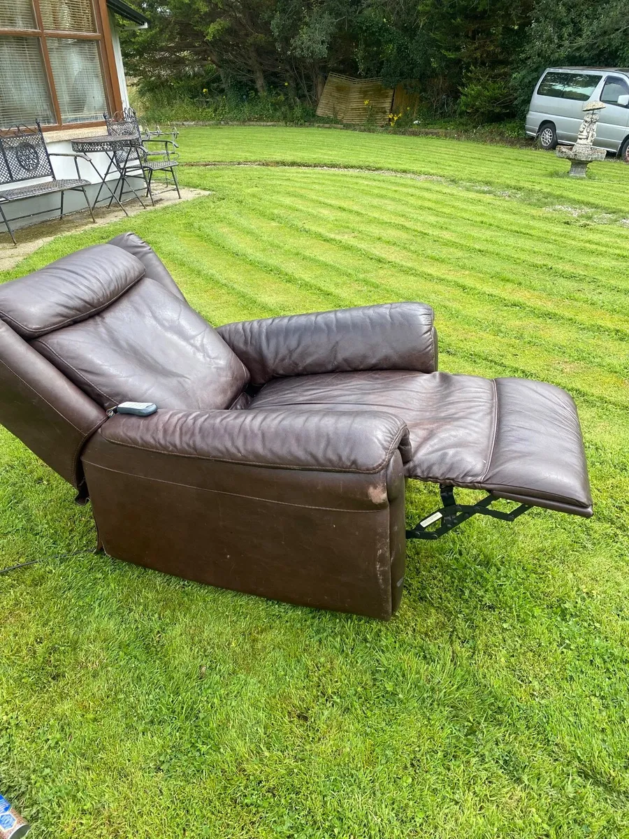 Natuzzi Leather Electric Recliner Massage Chair - Image 1