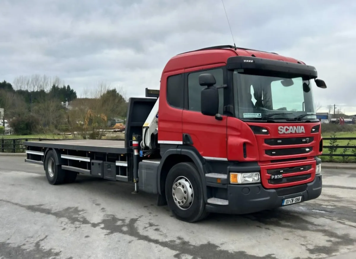 Scania p230 hiab flatbed - Image 1