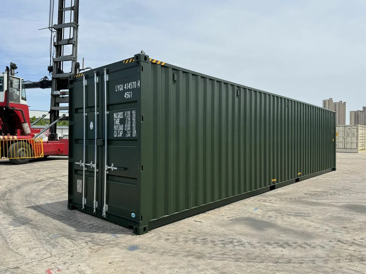 NEW GREEN 40FT HIGH CUBE CONTAINERS - Image 1