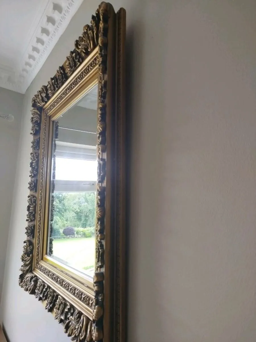 Ornate gold mirror - Image 3